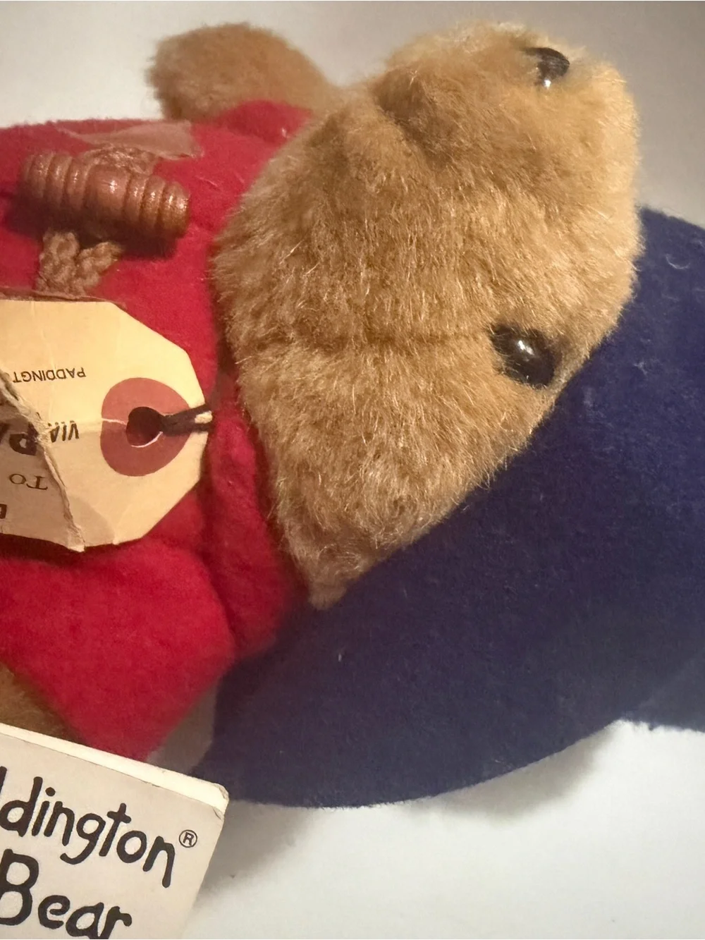 Classic Paddington-Style Plush Bear in Red Coat and Navy Hat